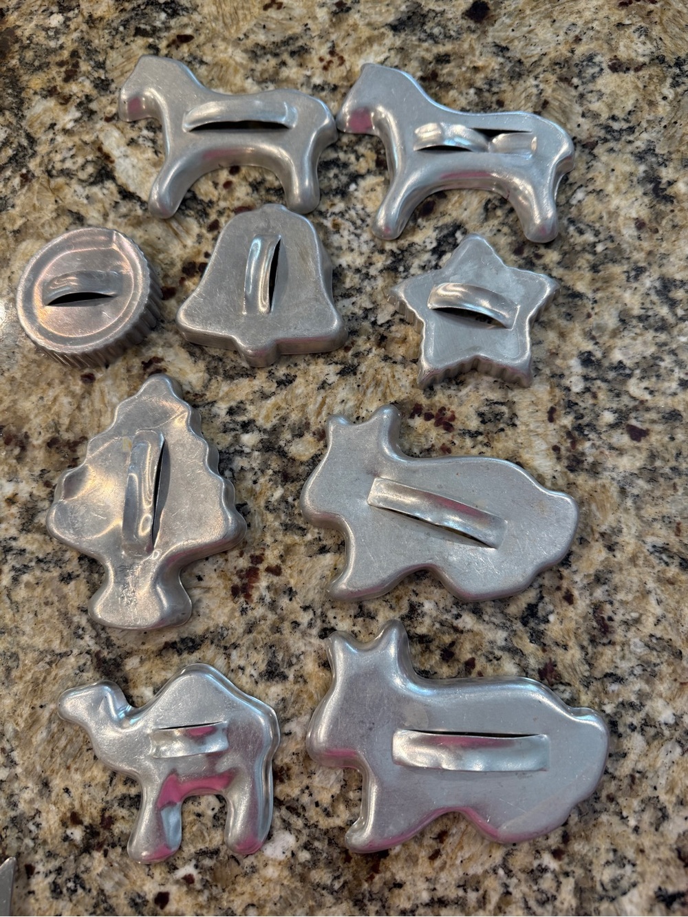 Assorted Metal Cookie Cutter Clips - Animal & Holiday Shapes - Silver